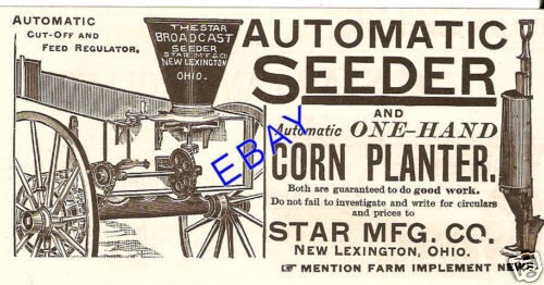 NEAT 1891 STAR BROADCAST SEEDER & HAND CORN PLANTER AD