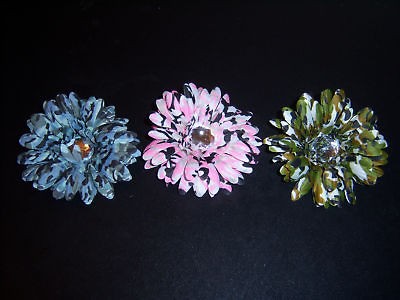 WHOLESALE LOT 12 GERBER daisy CAMO flower CRAFTS hair BRIDAL tutu 