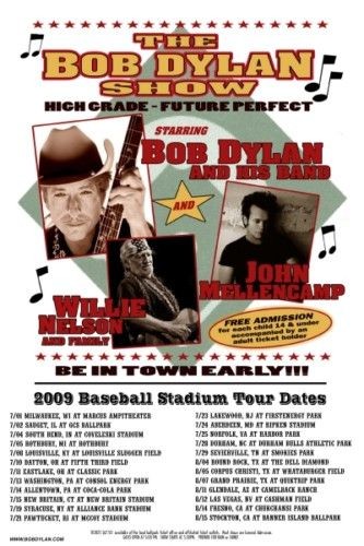 BOB DYLAN 2009 box office concert POSTER willie baseball stadium tour 