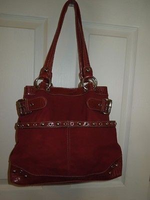 NEW GENNA de ROSSI RED SUEDE HANDBAG   MUST TAKE A PEEK