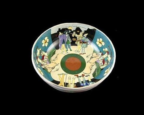 FOLEY INTARSIO SHAKESPEARE BOWL BY FREDERICK RHEAD C.1900