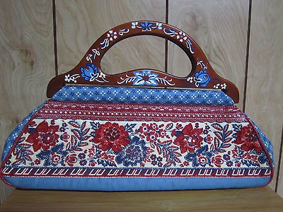 Authentic ISABELLA FIORE Wooden Handle Clutch with Beads