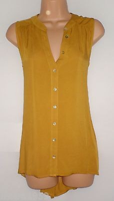 NEW 18 DIPPED HEM OCHRE YELLOW TUNIC SHIRT SLEEVELESS