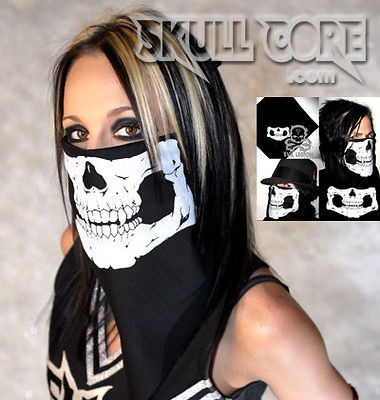 SKULL MASK BANDANA   Girls Skull Bandana   Mens Skull Bandana