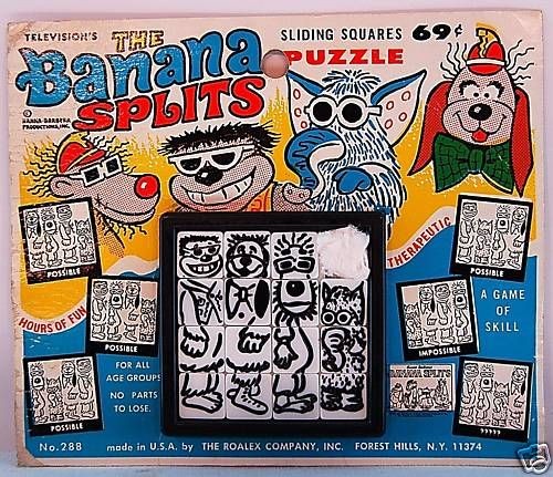 BANANA SPLITS ROALEX SLIDE PUZZLE HANNA BARBERA RARE