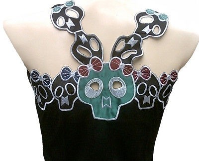 Rockabilly Punk Rock Baby BARRETTE SKULL GIRLS nRoll Sugar TANK TOP 