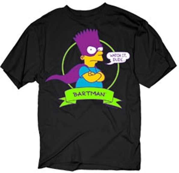 New Authentic The Simpsons Bartman Watch It Dude Mens Tee Shirt