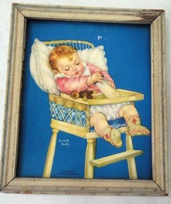 antique,old ORIGINAL CHARLOTTE BECKER FRAMED PRINT