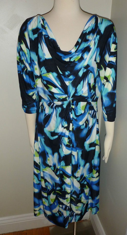 NWT IGIGI Yuliya Raquel Floral 3/4 Sleeve Scooped Neck Dress Size 14 