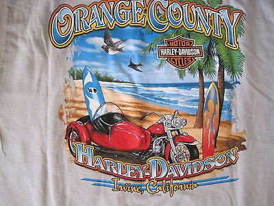   DAVIDSON TRIKE T SHIRT DESTINATION UNKNOWN BEACH SCENE SURFBOARD L