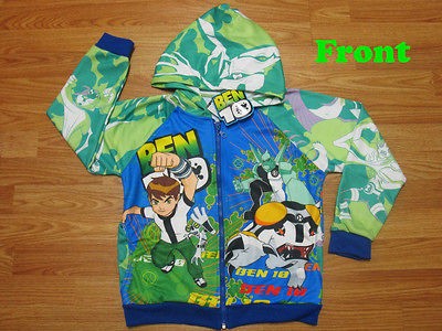 Ben 10 Hooded Spring Jacket #003 Green Size XXL age 12 14
