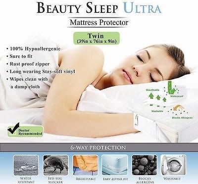 Bed Bug/Allergy Relief Waterproof Mattress Cover 80% Cotton TWIN XL 