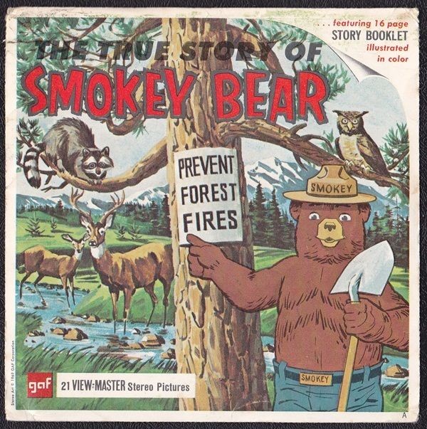 1960s TRUE STORY OF SMOKEY BEAR VIEW MASTER SET PACKET B 405