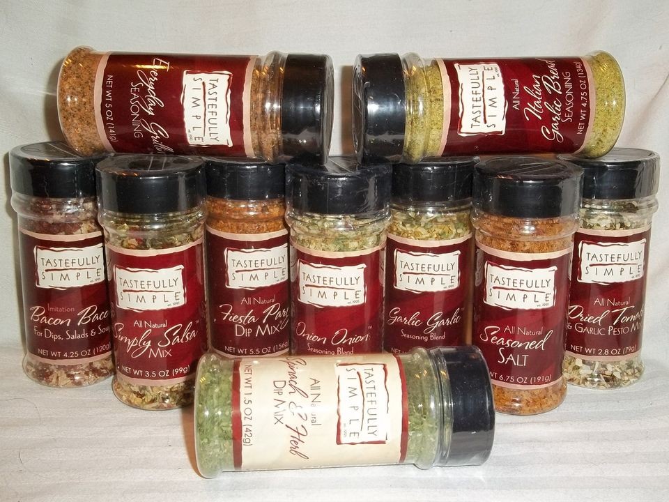 Tastefully Simple Pick your favorite Seasonings, Spices & Dips