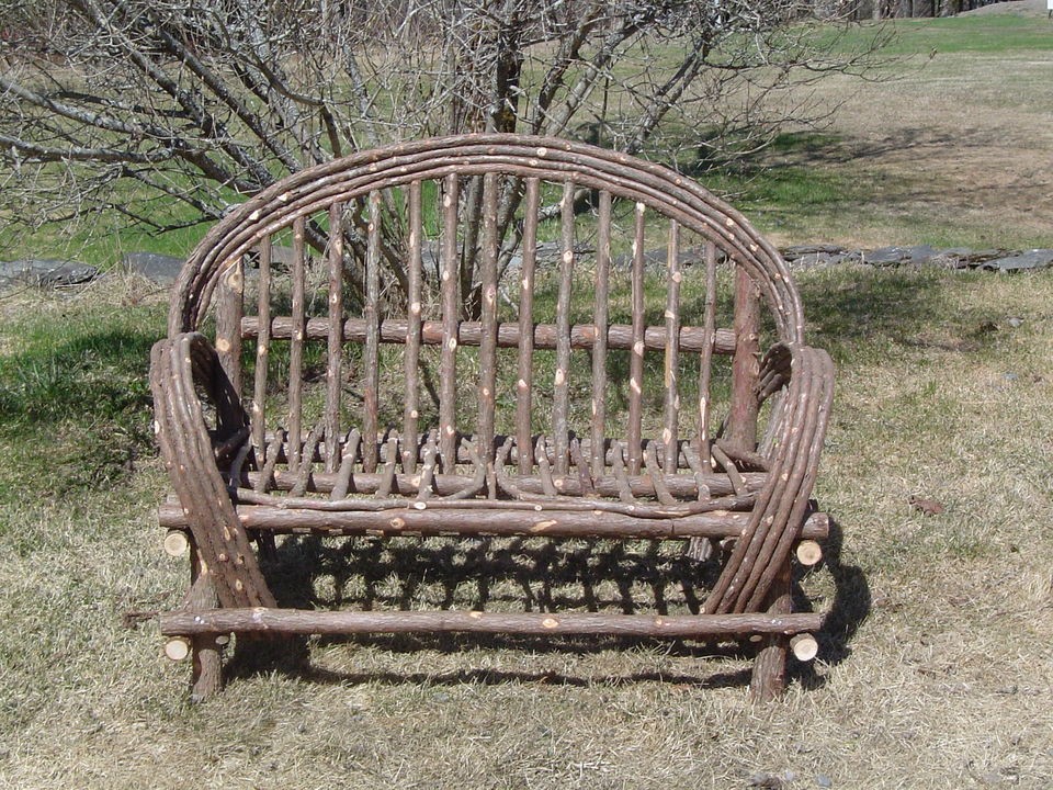 Maine Made Rustic Cedar Bentwood Loveseat / Twig Settee