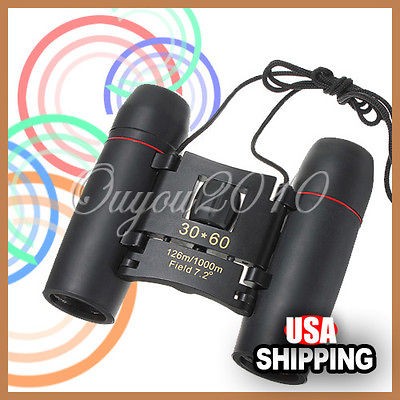 30X60 Zoom Mini Outdoor Binoculars Folding Telescopes Vision with Bag 