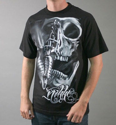 AUTHENTIC SULLEN CLOTHING NIKKO HURTADO SKULL GUN PUNK GOTH TATTOO 