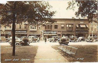 Iowa, IA, Washington, West Side Square 1941 RPPC