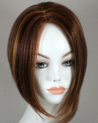 Short Straight Hair Wig w/Wedge Cut   Uneven Bob Wigs