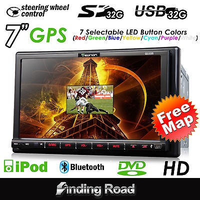   2Din Car Navigation GPS iPod PIP Touch FM Radio DVD Player Bluetooth