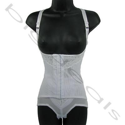 Underbust Waist Cincher Full Body Tummy Shaper 2XL Wht Control Suit 