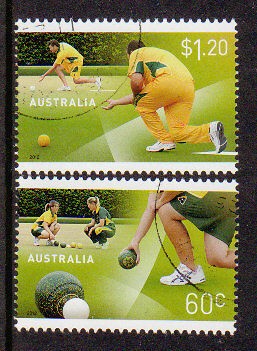 AUSTRALIA 2012 LAWN BOWLS SET OF 2 FINE USED