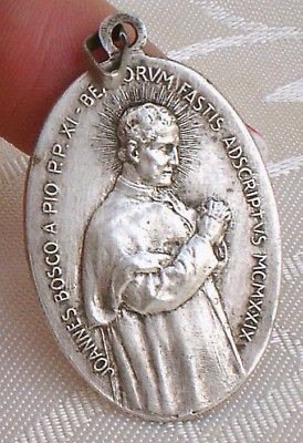 ART NOUVEAU ST JOANNES BOSCO KEY VATICAN SILVER MEDAL