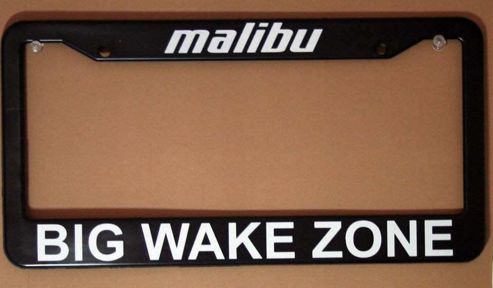 MALIBU BOAT LICENSE PLATE FRAME STICKER DECAL WAKE BOARD BIG WAKE ZONE