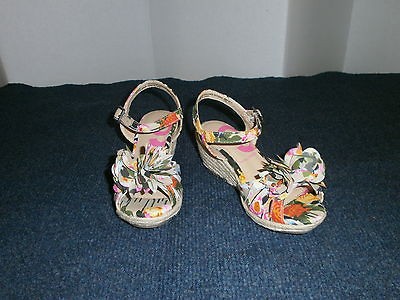 Nine West girls 13 M Botanical Fields wedge espadrille sandal shoes 