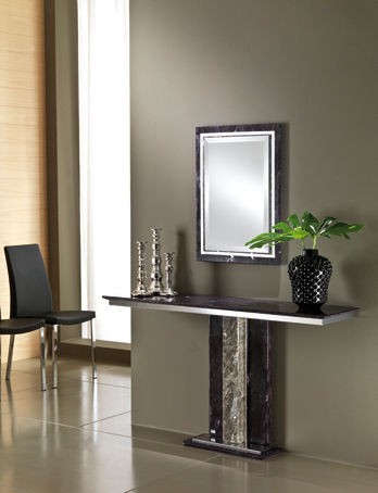 New Glass & Stone Console Table Brezza Lavamar Italian Crystal Stone 