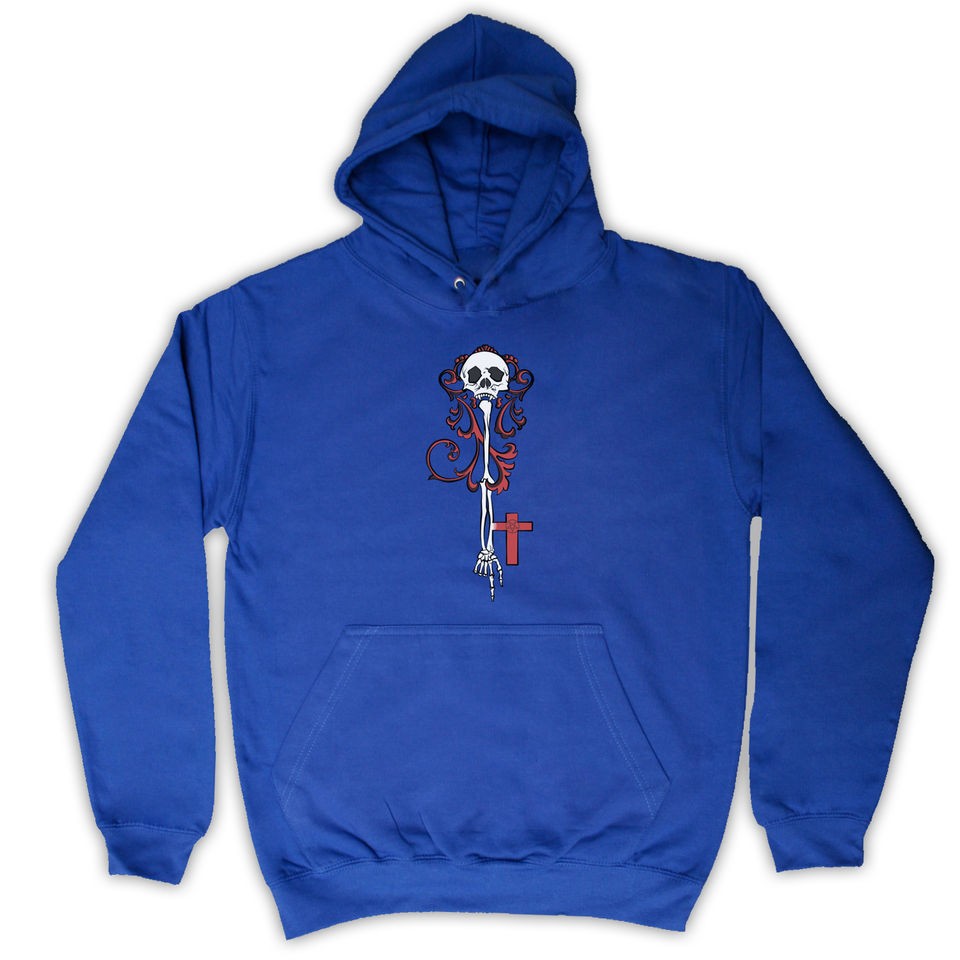 SKELETON KEY GRAPHIC PRINT FASHION HOODED TOP KIDS HOODIE ALL COLS 