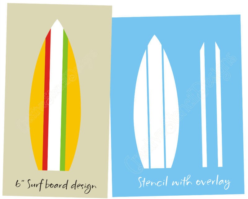   Surfboard Stripes Beach Boogie Board Tropical Art Signs You Paint