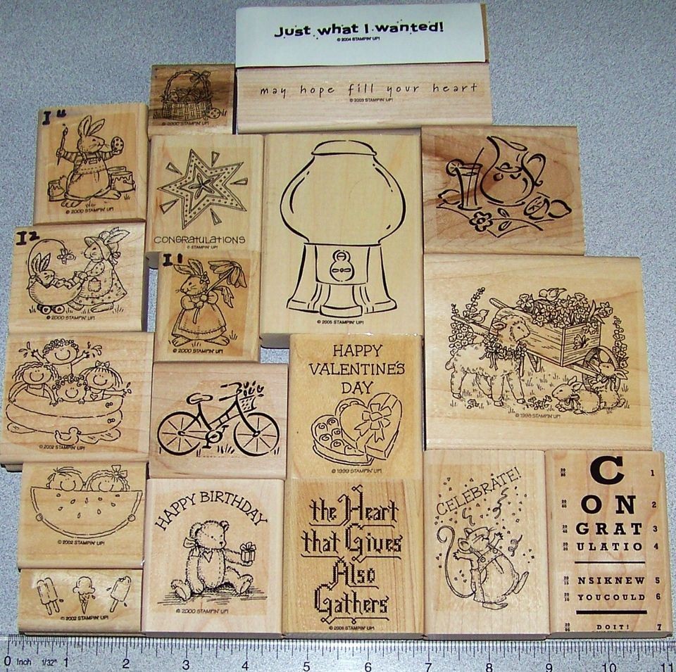 Stampin Up Single Stamps, U Pick Bunnies, Bike, Kids, Popscile 