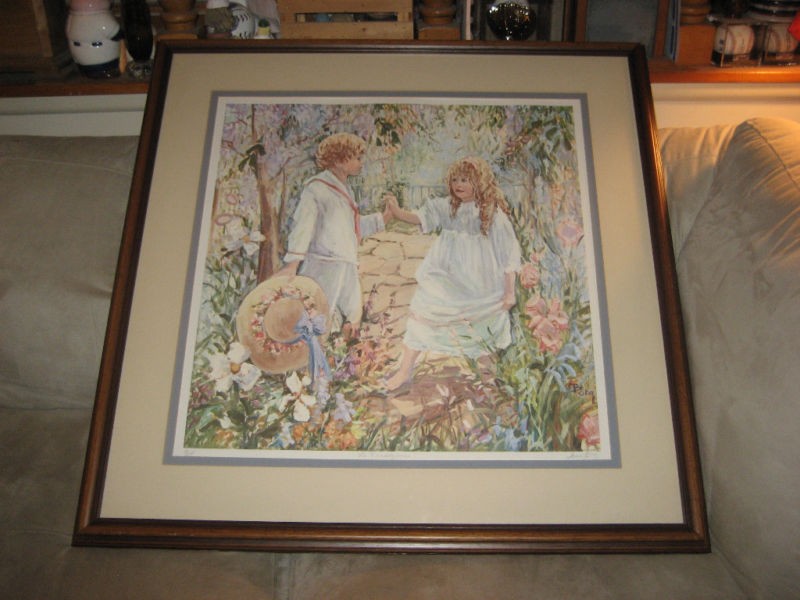 LE RENDEZVOUS SIGNED #D IRENE BORG LITHOGRAPH FRAMED