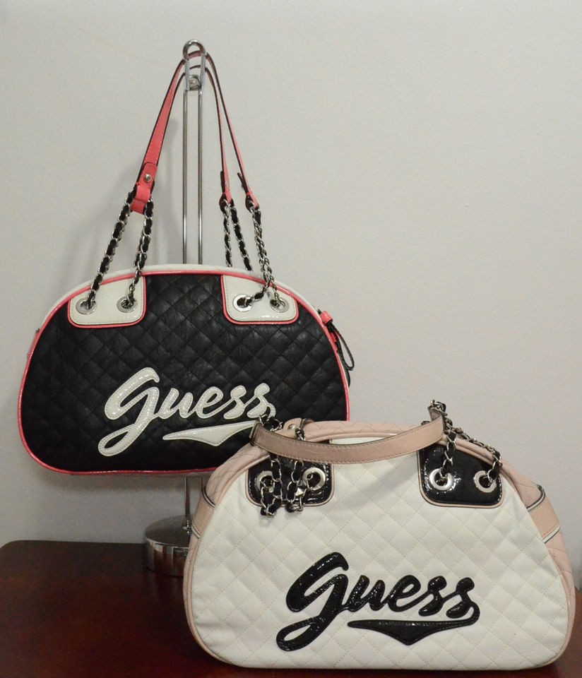 Guess Prep School Bowler Bag Shopping Travel Tote Purse 2 Color 