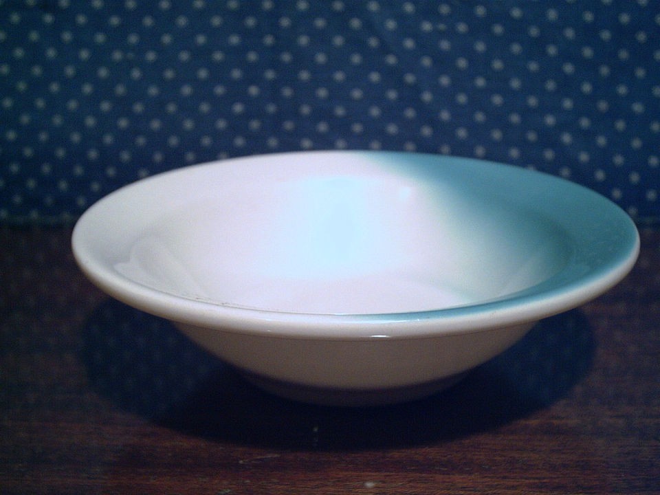 Jackson Air Brushed Turquoise White Restaurant China 6 3/8 Bowl