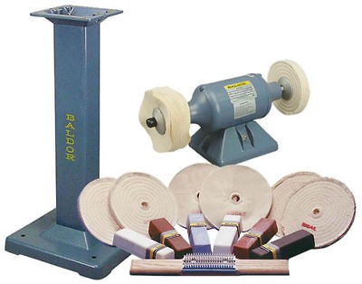 BALDOR® 1/3 HP Buffer, Cast Iron Stand & Buff Kit Pkg