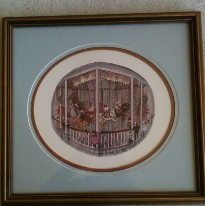 Carousel Queen (Retired), P. Buckley Moss Print, Framed And Matted