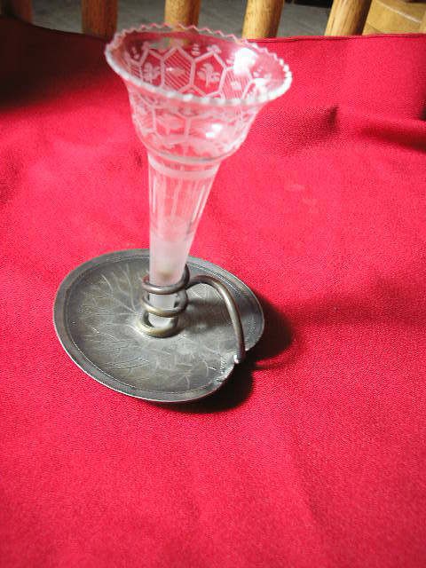 VINTAGE BUD VASE WITH SILVER BASE (MERIDEN COMPANY)