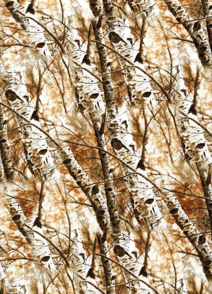 Fabric #1845, Birch Trees Brown White David Wenzel, David Tex., Sold 