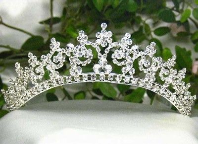 SEXY RHINESTONE CROWN TIARA COMBS BRIDAL WEDDING T301S