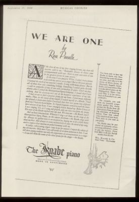 1928 Rosa Ponselle endorsement Knabe piano trade ad
