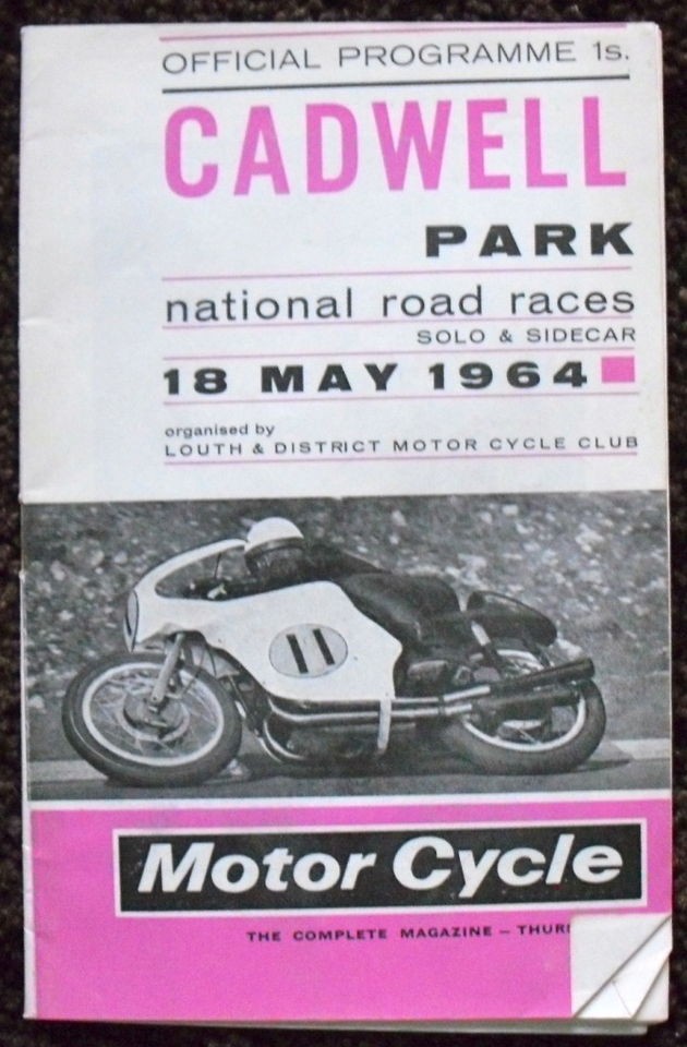 CADWELL PARK SOLO & SIDECAR NATIONAL MOTORCYCLE ROAD RACE PROGRAMME 19 