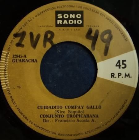 CONJUNTO TROPICABANA  Cuidadita Compay Gallo GUARACHA 70s PERU 45 ♫