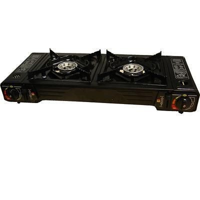 Portable Butane Camping Stove Double Burner New