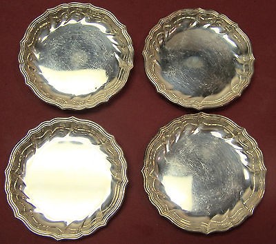 Sterling Silver Butter Pat Coasters Denmark Set of 4 coasters