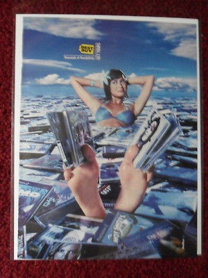 2004 Print Ad BEST BUY STORES ~ Sexy Bikini Girl in a Sea of CDs 