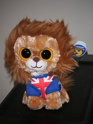 Ty HERO the 6 Union Jack Lion 2012 UK Exclusive ~ Beanie Baby Boos 