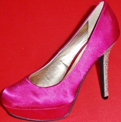 NEW Womens CANDIES JASMINE FUSCHIA Pink Platform Pumps Heels Fashion 