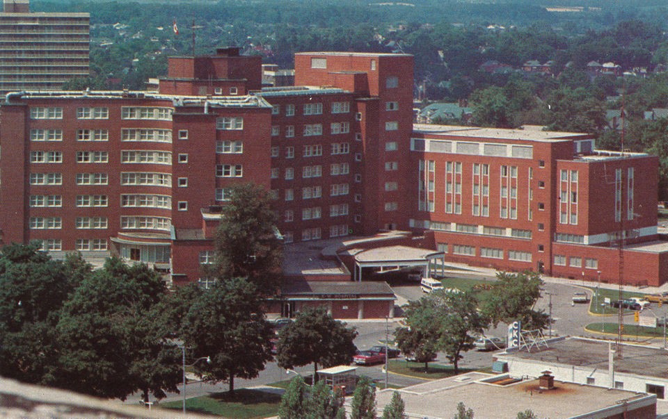 ONTARIO, POSTCARD, CANADA, KITCHENER, HOSPITAL